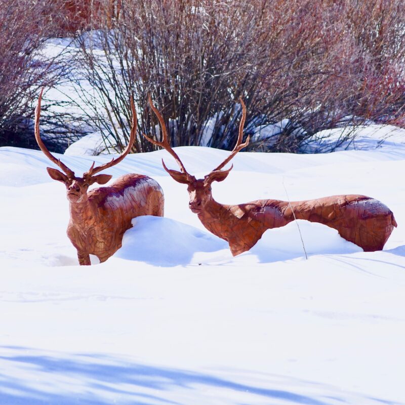 Winter Deer sculpture