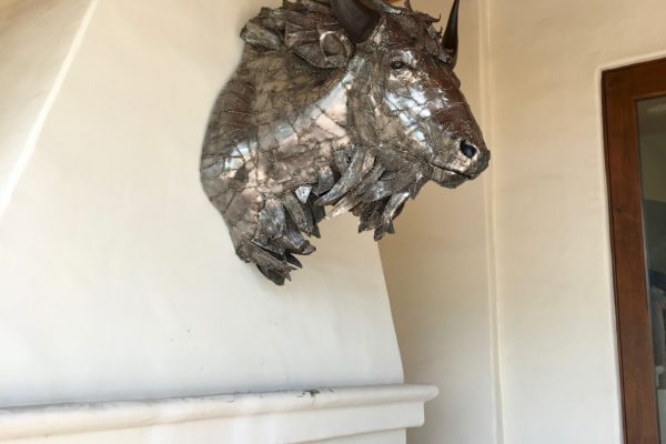 buffalo on fireplace
